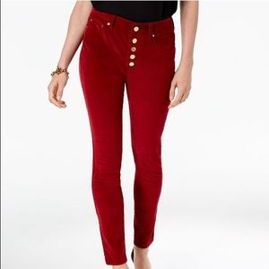 Michael Kors Button Fly Corduroy Red Pants